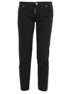 Dsquared2 Black Denim Skinny Cropped Jeans In Black