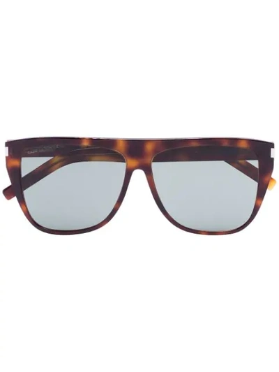 Saint Laurent Slim 1 Tortoiseshell-effect Sunglasses In 棕色
