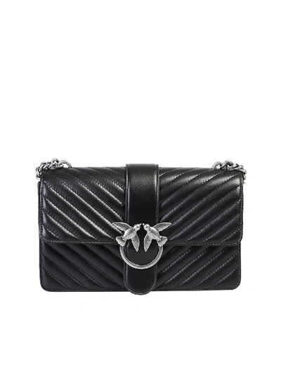 Pinko Quilted Love Bag In Black