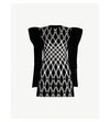 DAVID KOMA STRUCTURED EMBROIDERED VELVET MINI DRESS