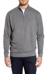 Peter Millar Comfort Interlock Quarter Zip Pullover In Smoke