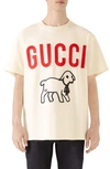 GUCCI LAMB GRAPHIC T-SHIRT,565806XJBTV