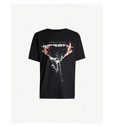 Represent Graphic-print Cotton-jersey Tee In Black