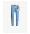 GUCCI APPLIQUE-EMBELLISHED TAPERED JEANS