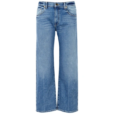Khaite Wendall Blue Cropped Wide-leg Jeans