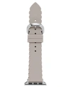 KATE SPADE WOMEN'S INTERCHANGEABLE TAUPE SCALLOPED SILICONE APPLE WATCH STRAP 38MM/40MM