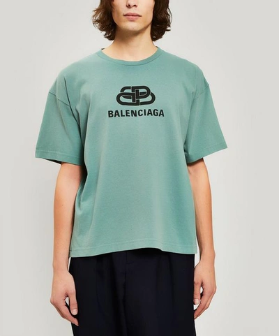 Balenciaga Logo-print Cotton-jersey T-shirt In Green