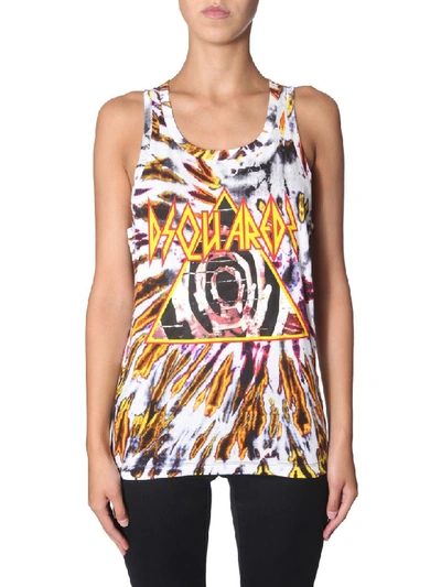 Dsquared2 Tie And Dye Print Top In Multicolor