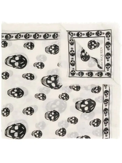 Alexander Mcqueen Skull Scarf In Gray