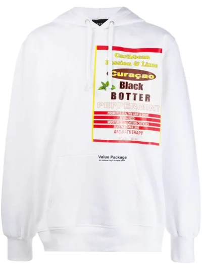 Botter Printed Cotton Jersey Sweatshirt Hoodie In White