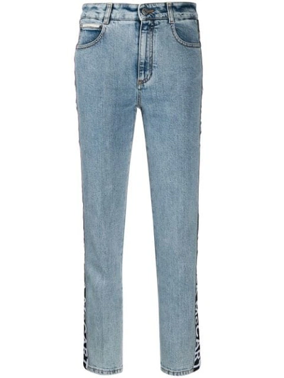 Stella Mccartney High-waist Logo Tape Jeans In Blue