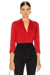 L AGENCE L'AGENCE RYAN 3/4 SLEEVE BLOUSE IN REDSTONE,LAGF-WS168