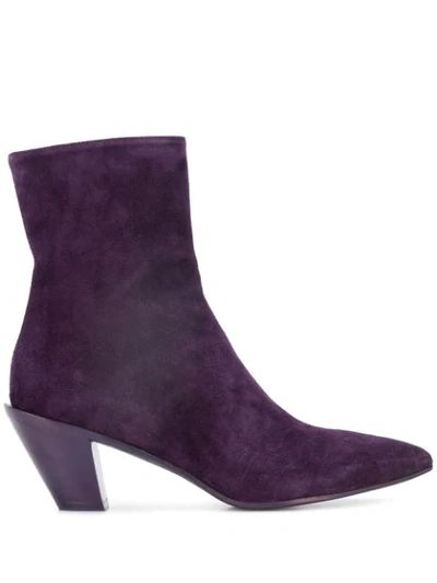 A.f.vandevorst Pointed Toe Boots In Purple