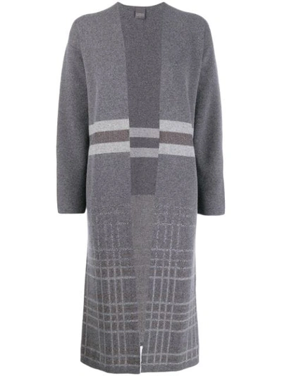 Lorena Antoniazzi Knitted Long Cardigan In Grey