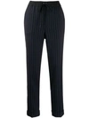P.a.r.o.s.h Pinstripe Cuffed Trousers In Blue