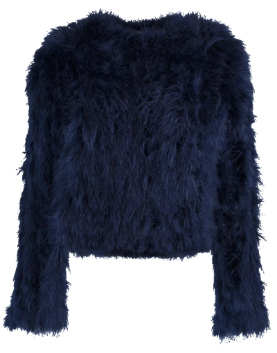 Lamarque Deora Feather Topper Jacket In Darknavy