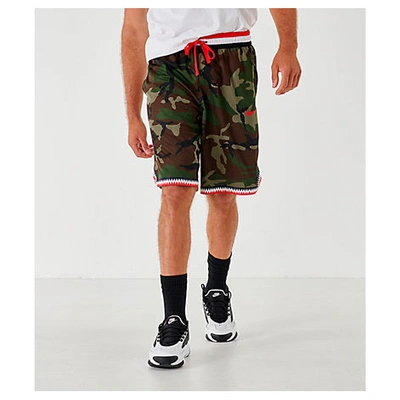 Nike Men's Dri-fit Dna Camo Basketball Shorts In Green