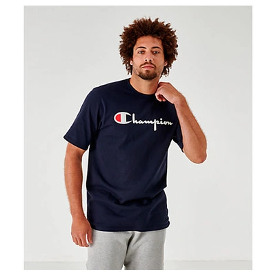 Champion Men's Flocked T-shirt In Blue