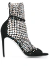 RENÉ CAOVILLA BEADED MESH SANDALS