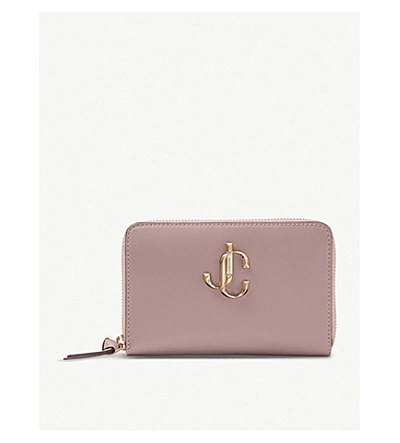 Jimmy Choo Christie Leather Wallet In Mauve