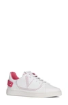 Valentino Garavani Backnet Leather Sneakers In White Red
