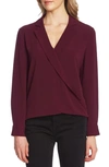 Vince Camuto Faux Wrap Top In Merlot