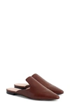 Jcrew Pointed Toe Mule In Burnished Brown Leather