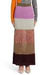 MISSONI METALLIC PATCHWORK MAXI SWEATER SKIRT,MDH00129 BK00DM