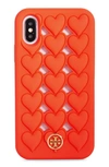 TORY BURCH HEARTS SILICONE IPHONE X/XS CASE,58178
