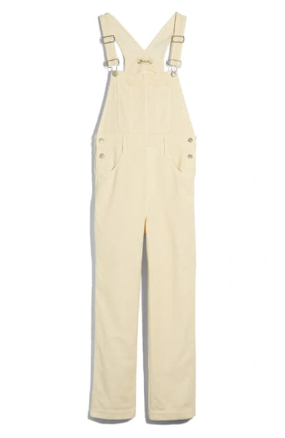 Madewell Corduroy Straight Leg Overalls In Cloud Lining