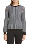 MAX MARA COLLE HOUNDSTOOTH JACQUARD WOOL & CASHMERE PULLOVER,136613930000110