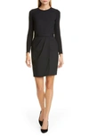 MAX MARA OLONA LONG SLEEVE STRETCH WOOL MINIDRESS,122609930000030