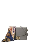 GUCCI MEDIUM LEATHER SHOULDER BAG WITH FOULARD CARRE FLAGS SCARF,5964781DBIG