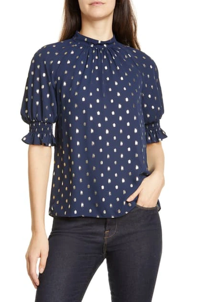 Ted Baker Puff Sleeve Top In Dk-blue