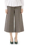 GUCCI HOUNDSTOOTH WOOL & COTTON CULOTTES,595248ZACKI
