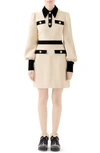 GUCCI LONG SLEEVE CADY CREPE DRESS WITH REMOVABLE TIE,595257ZHM88