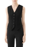 GUCCI WOOL & SILK CADY CREPE VEST,582516ZHM88