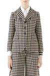 GUCCI HOUNDSTOOTH WOOL & COTTON BLAZER,582469ZACKI