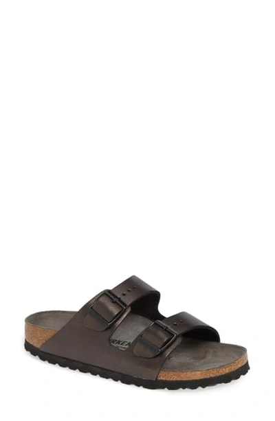 Birkenstock Arizona Sandal In Metallic Stone Gold Leather