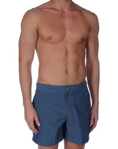 Brunello Cucinelli Swim Shorts In Slate Blue