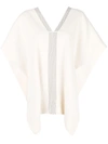 Voz Short-sleeve Flared Sweater In Ivory/truffle