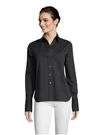 ROBERT GRAHAM WOMEN'S PRISCILLA SOLID STRETCH SHIRT IN BLACK WITH MOTHER OF PEARL BUTTONS SIZE: XL BY ROBERT GRAHA