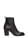 STRATEGIA HIGH HEELS ANKLE BOOTS IN BLACK LEATHER,11035476