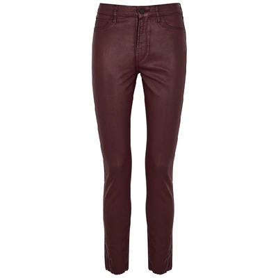 Articles Of Society Hilary Dark Red Coated Skinny Jeans