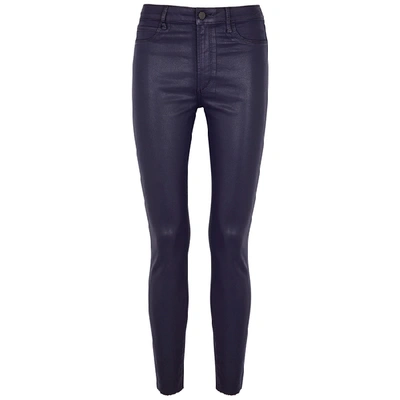 Articles Of Society Hilary Navy Coated Skinny Jeans In Dark Blue