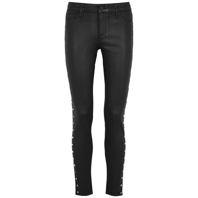 Articles Of Society Sarah Studded Coated Skinny Jeans In Black
