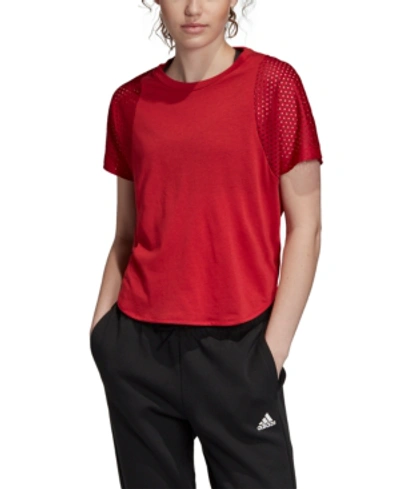 Adidas Originals Adidas Women's Id Mesh T-shirt In Active Maroon