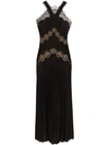 FENDI LACE INSERT PLEATED GOWN