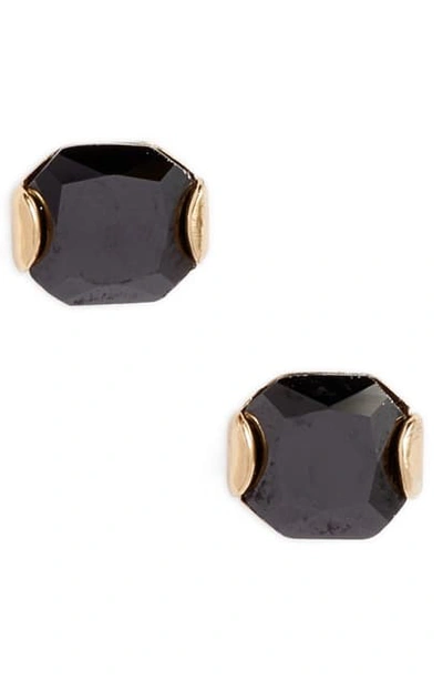Kate Spade That Sparkle Princess Cut Stud Earrings In Jet