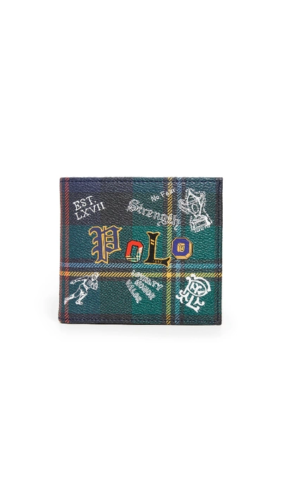 Polo Ralph Lauren Preppy Polo Tartan Bifold Wallet In Green Tartan